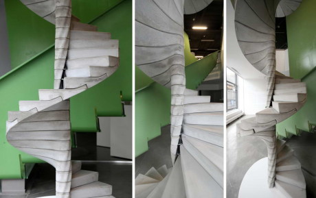 Дизайнерская спиральная лестница из бетона