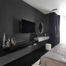 Дизайн современной спальни в чёрно-белых тонах