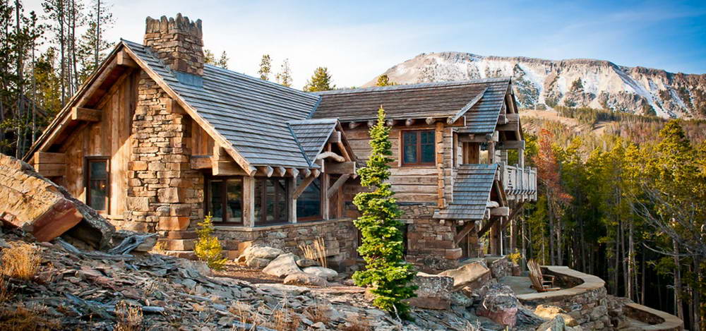 Rainbow Point Cabin 1 460x215 Шале в США 2 фасад лестница лес природа камень дерево 