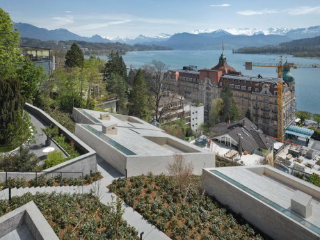 Городские виллы на озере Люцерн (Stadtvillen Adligenswilerstrasse Luzern) в Швейцарии от Lischer Partner Architekten.