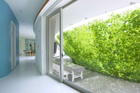 Дом с зелёным экраном (Green Screen House) в Японии от Hideo Kumaki Architect Office.