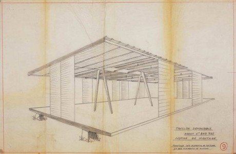 Быстровозводимый дом (Prefab maison demontable 8x8) во Франции от Jean Prouve.