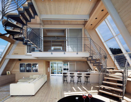Реконструкция дом (A-Frame Rethink) в США от Bromley Caldari Architects.