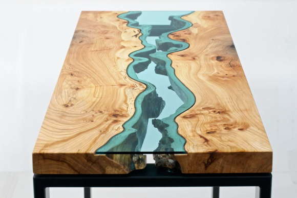 Table with Glass Rivers 1