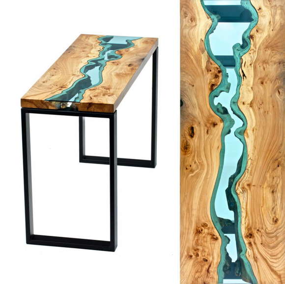 Table with Glass Rivers 2