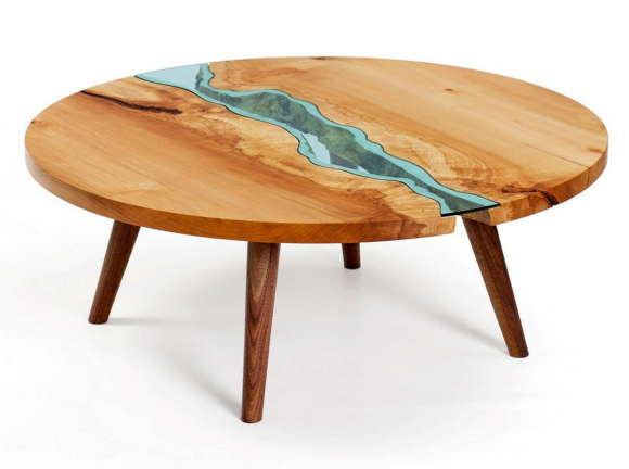 Table with Glass Rivers 6