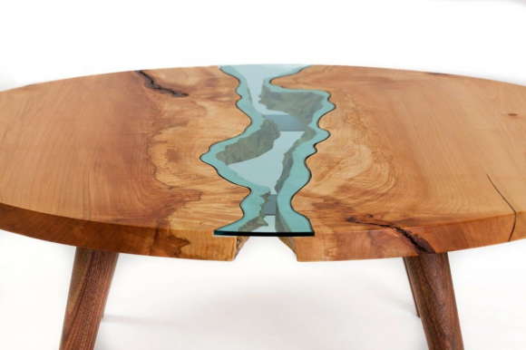 Table with Glass Rivers 7