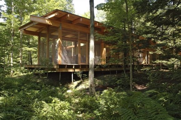 Деревянный лесной дом в Канаде