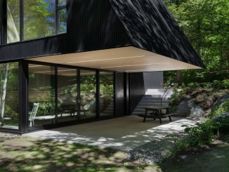 Чёрный лесной сказочный дом в Канаде