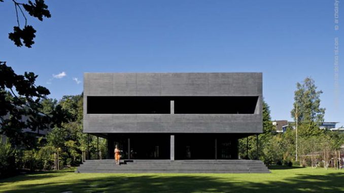 East elevation. Blinds opened
