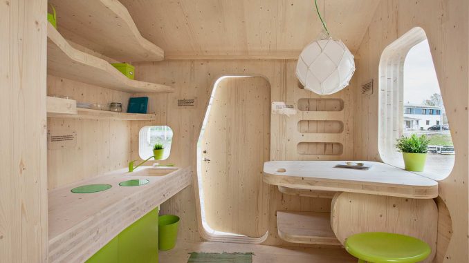 Маленький домик для студентов (Smart student unit) в Швеции от Tengbom architects.