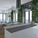 Апартамент с зелёными стенами (Apartment with Green Walls) на Украине от SVOYA Studio.