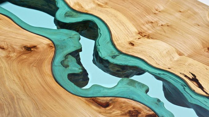 Стол со стеклянной рекой (Table with Glass Rivers) от Greg Klassen. Стол со стеклянной рекой (Table with Glass Rivers) от Greg Klassen.