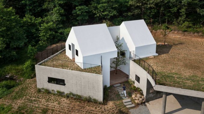 Дом из белых домиков в Южной Корее