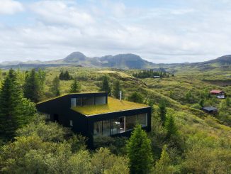 Дом для загородного отдыха с зелёной крышей