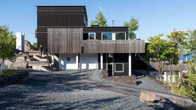 Salmela House 1 Дом с домашним офисом у живописной скалы в США