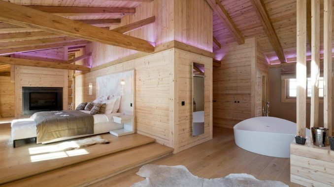 Residences de Rougemont 7 Деревянный интерьер шале в Швейцарии