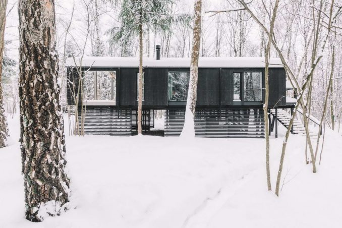 Приподнятый лесной дом в России