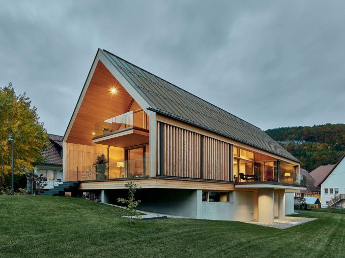 Деревянный дом в стиле barnhouse в Германии