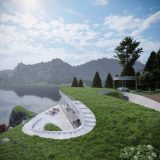 Проект дома для отдыха с зелёной крышей над озером в Канаде