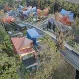 Современный квартал из небольших домиков в Корее